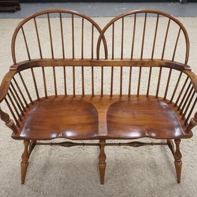 1044	DR DIMES WINDSOR STYLE SETTEE.  47 1/2 IN W, 39 1/2 IN H, 19 IN DEEP 
