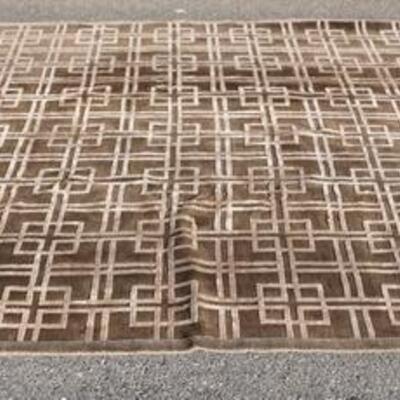 1069	ROOM SIZE RUG W/ SQUARES, 11 FT 6 IN X 8 FT 5 IN 
