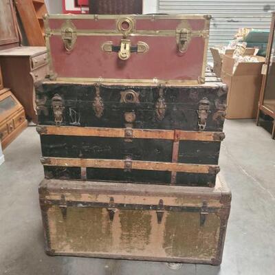 #2836 • (3) Vintage Chests