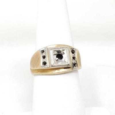 #2042 • 14k Gold Ring Mount with Dainty Diamond Accents, 5.7g