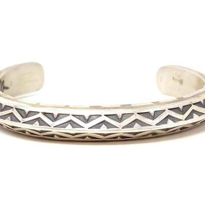 #612 • Native American Sterling Silver Engraved Cuff: Weighs Approx 80.4g Approx Cuff Size 2.5