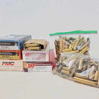 #1900 â€¢ Approx 220 of Ammo Shells Includes 270 WIN, 30 WIN, 7mm REM MAG, 300 WIN, 45-70 GOVT and More!