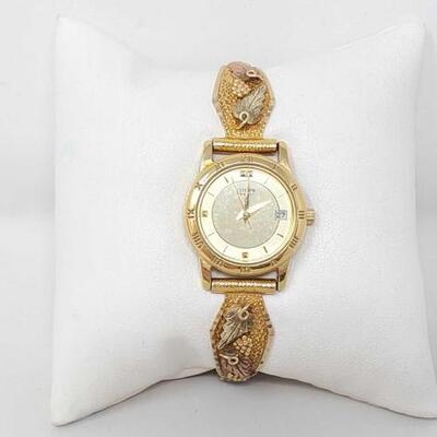 #2162 • 10k Black Hills Gold Wrist Watch:m Includes Original Box.