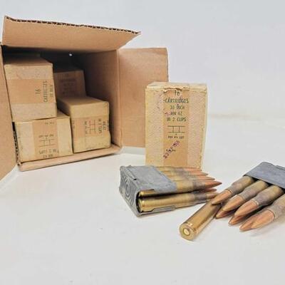 #1590 â€¢ 128 Rounds of POF 68 30 and 16 Clips: 128 Rounds of POF 68 30 and 16 Clips In Original Packaging