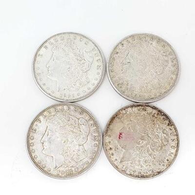 #2485 â€¢ (4) 1921 Morgan Silver Dollars: (2) San Francisco Mint and (2) Denver Mint