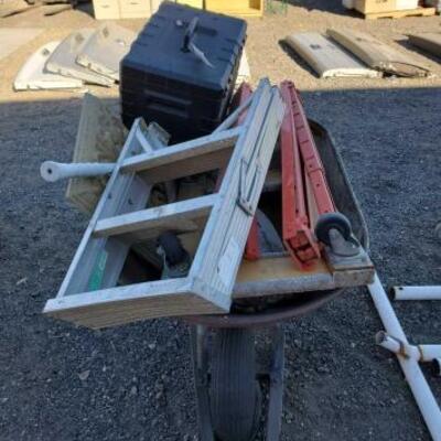 #10022 â€¢ Wheelbarrow with Tool Box, Ladder, Furniture Dolly and More!