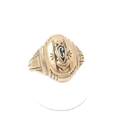 #2168 • 10k Gold Engraved Ring, 8.6g.