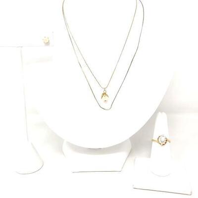 #2148 • 18k, 14k and 12k Gold Filled Earrings, Chain, Pendant and Ring