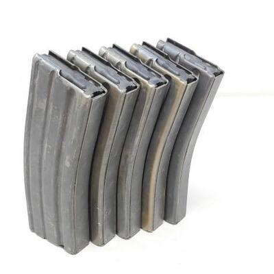 #1744 â€¢ (5) 30 Rounds for AR-15 5.56/.223 Magazines
