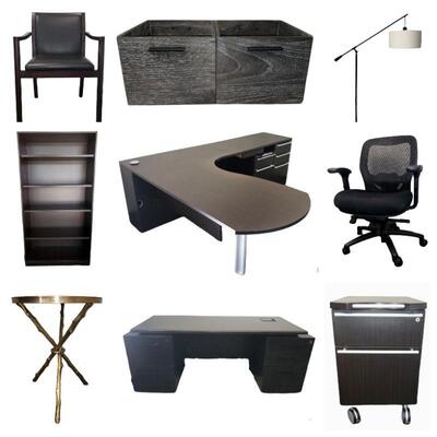 Desks - Conference Table - Brass & Granite Side Tables - Office Desk Chairs - Wooden Storage Cubes - Filing Cabinets - Etc. 