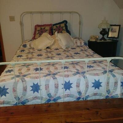 Antique painted iron bed