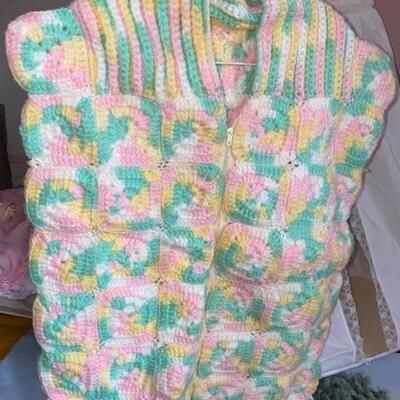 Crocheted baby bunting