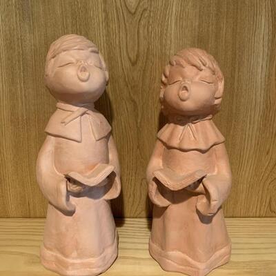 Pair of Terra Cotta Angel Figurines
