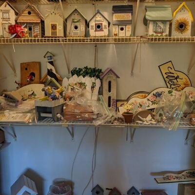 Tons of hand made crafts-bird houses, jewelry boxes, ect.