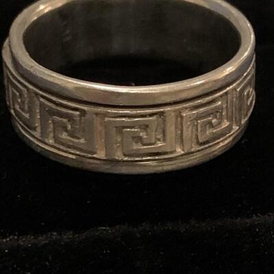 Sterling Silver Spinner Ring, Size 8.5