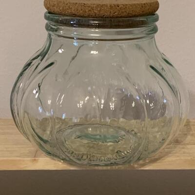 Italian Jar w/Cork Lid is 8in Diameter