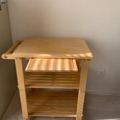 Kitchen Cart with pull out cutting board, towel rack, storage