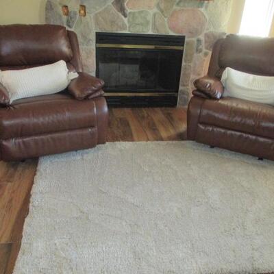 Macy's Pair of Leather Recliners 