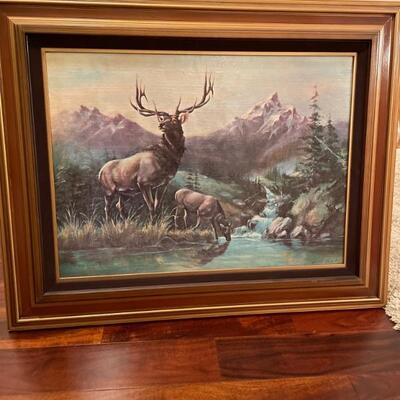Beautiful elk picture excellent condition!! 