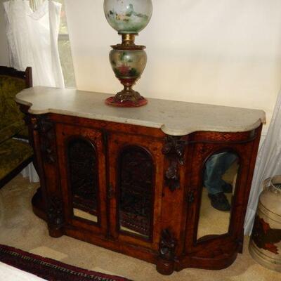 Antique server with marble top - $350