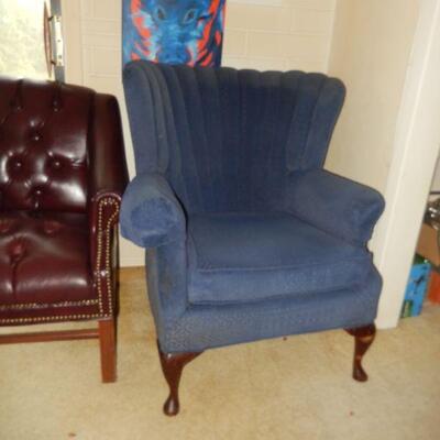 Blue wingback chair - $65