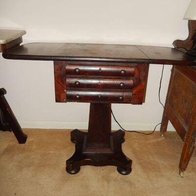 American Empire drop leaf sewing table - $150