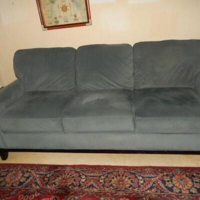 Blue microfiber couch - $200 