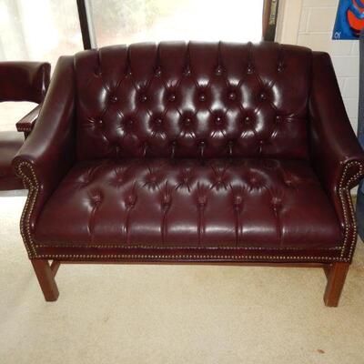 Leather look love seat - $100