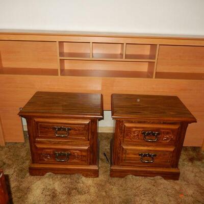 End tables - $30 each; Bookcase Headboard (SOLD) 
