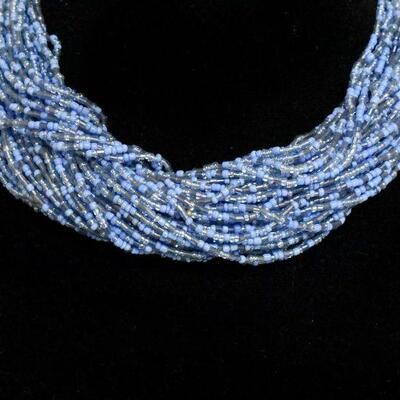 Multistrand Blue Beaded Necklace