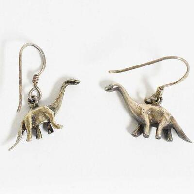 Sterling Dinosaur Earrings