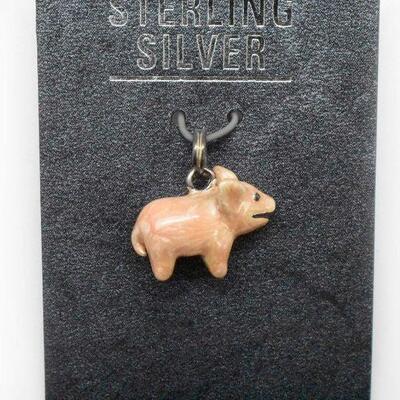Sterling Silver Pig Charm / Pendant