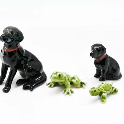 Miniature Figurines - Dogs Frog & Turtle