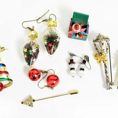 Holiday Brooches Earrings & Lapel Pin