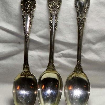 (3) Antique Sterling Spoons, Various Makers: Wallace, Gorham, Lunt