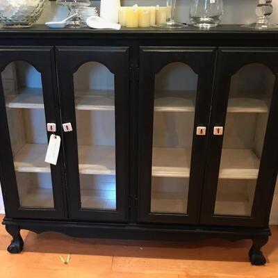 glass fronted cabinet $280
54 X 13 X 43