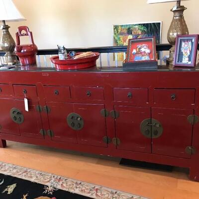 Chinese lacquered cabinet $480
71 X 18 X 34