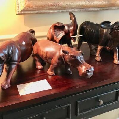 African big five hand carved animals $36 each