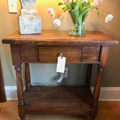 one drawer two tiered table $165
32 X 18 X 34