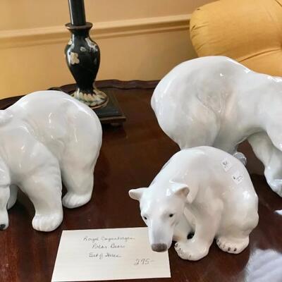Royal Copenhagen set of 3 bears $275