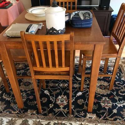 Pub Table with (4) Chairs
Table Dimensions: 36" Length x 36" Wide x 36" Height
Chairs: 16.5" Length x 17.5" Wide...