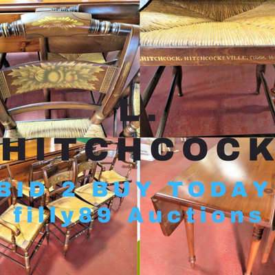 Set 6 Harvest Hitchcock Chairs signed