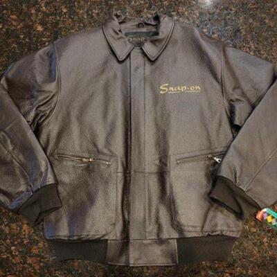 #1109 • Snap-on Leather Jacket with Tags, M