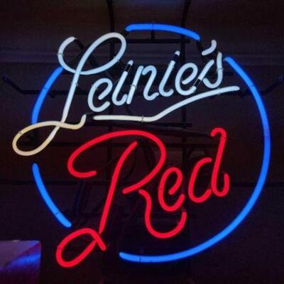 #1020 • Leinie's Red Neon Sign Measures Approximately 20
