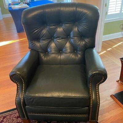 Like new Bradington Young green leather recliner