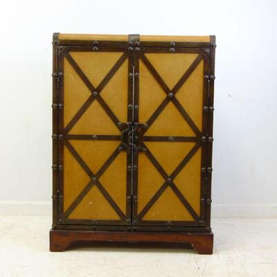 Leather bar cabinet