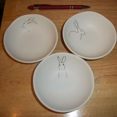 Set of 3 Creative Co-op Bunny Bowls