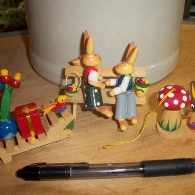 Vintage W. German Painted Wood Figures