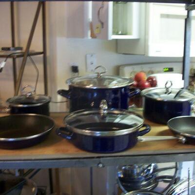 11pcs. Chantal Cobalt Blue Enamel on Steel Cookware Set