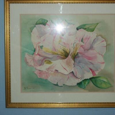 Large Flower Watercolor Painting By Lib Reeves "94"